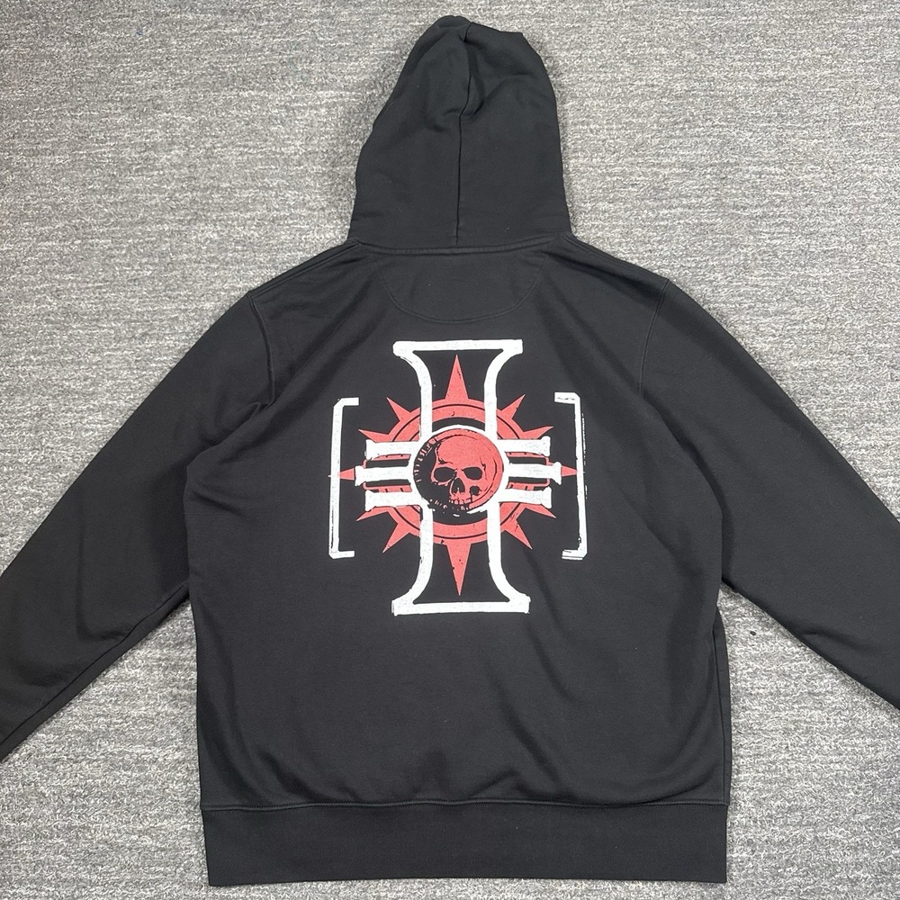Warhammer Day Inquisition Hoodie Large Black Skull Cross Sweatshirt Organic Game